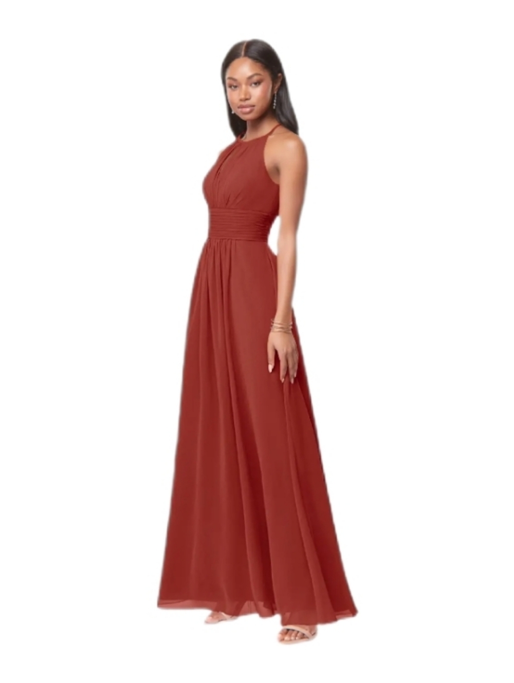 🆕 Azazie Bonnie Terracotta Dress A14